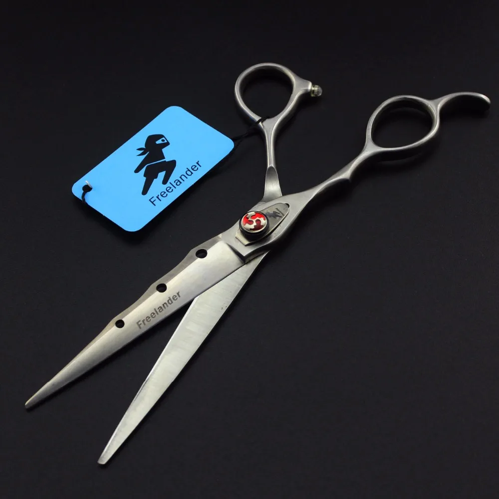

Freelander 7.0'' professional Japan 440c silver matt hand hair scissors for pet groomer