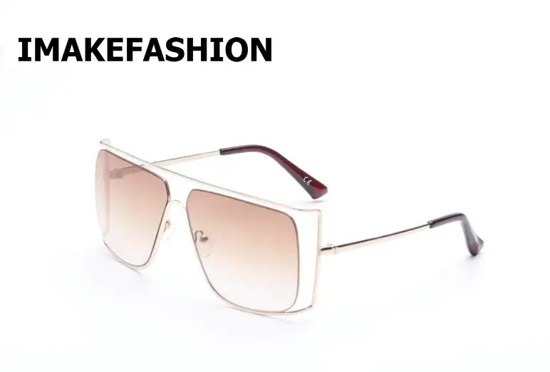

IMAKEFASHION Unique Semi-rimless Sunglasses Vintage Women Hollow Out Eyewear Clear Lens Tint Gradient Lens Gafas De SoJWW145