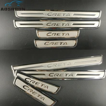 Автомобиль-Стайлинг Нержавеющая сталь боковой двери Накладка порога отделка Fit автомобильные аксессуары для hyundai Creta 2014 2015 2016 2017 2018