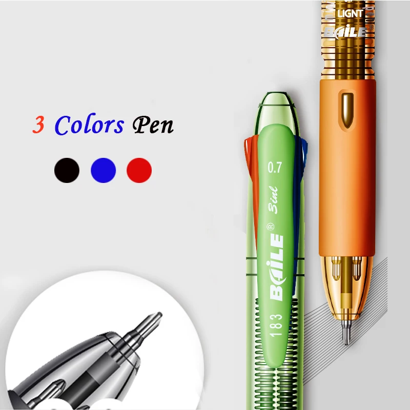 

Cute Kawaii Multicolor Ballpoint Pen 0.7mm 3 in 1 Black/Blue/Red Ink Multifunction Pens for Writing Office School Supplies