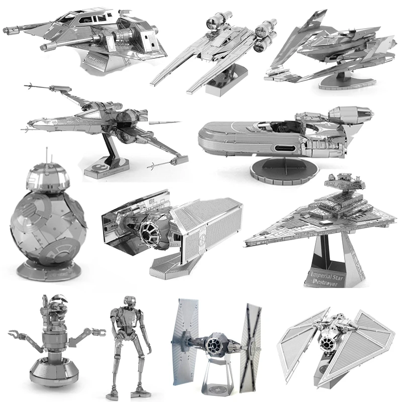 

3D Metal Puzzle Model Destroyer Droid/SNOWSPEEDER/Millennium Falcon Manual Jigsaw Adult Kids Collectional Educational Game Toys