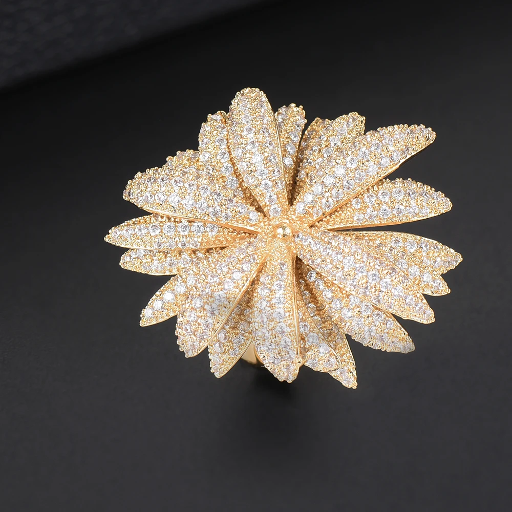 GODKI Newest Famous Brand Luxury Fireworks Daisy Flower Cubic Zironia CZ Jewelry Sets For Women Wedding Dubai Bridal Jewelry Set