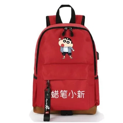 

Anime crayon shin chan backpack luminous Cosplay Backpack USB charge School Bag