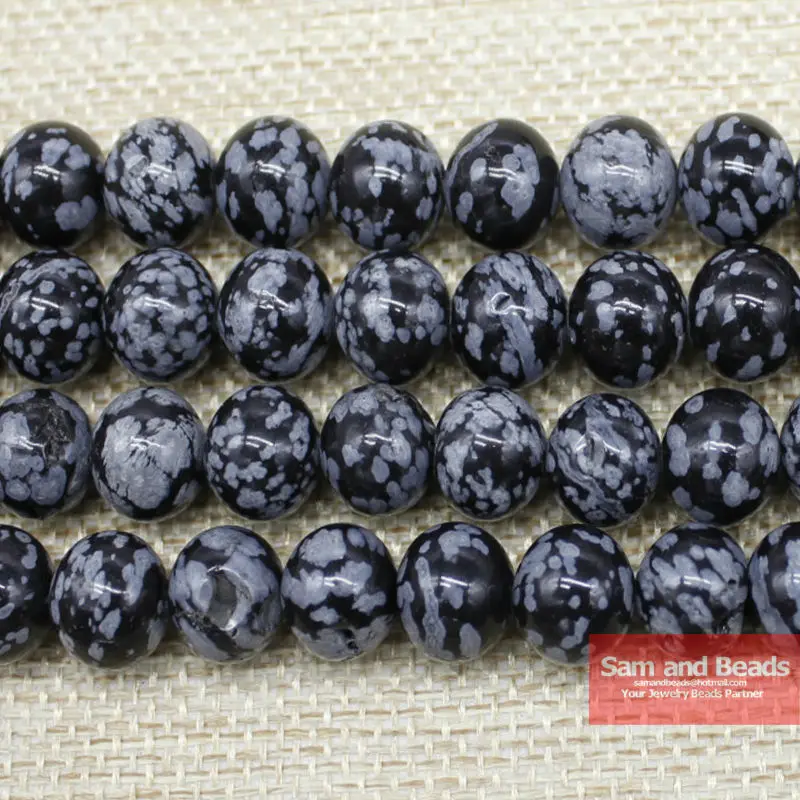 

Natural Stone Snowflake Obsidian Beads Pick Size 4-12mm For Jewelry Making SOB01