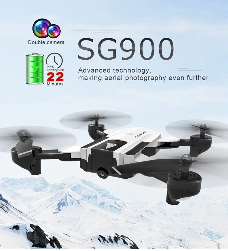 

RC Helicopter With HD WiFi Camera Professional Double camera GPS Drone Automatic Follow RC Quadcopter SG900 SG900s Foldable Dron