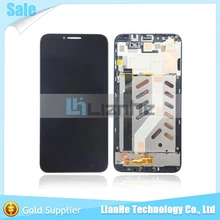 100% working lcd display for Alcatel One Touch Idol 2 OT6037 6037 6037Y LCD with touch Panel with frame assembly free shipping