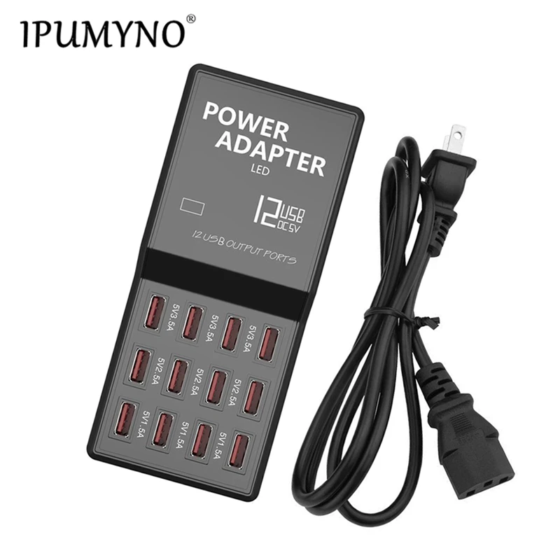 

IPUMYNO Multi USB Charger US EU UK AU Plug 12 Ports Wall Desktop Charge Power Adapter For iphone iPad Samsung Huawei HTC Tablet