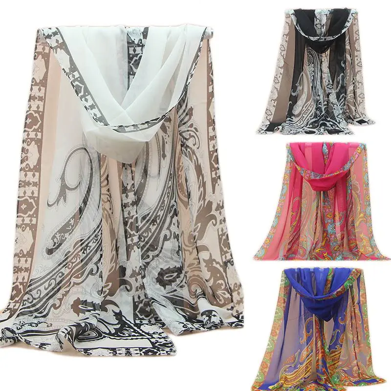 

Fashion Pashmina New Women Lady Women Girls Scarve Long Print Chiffon Scarf Wrap Ladies Shawl Large Silk Neck Scarves