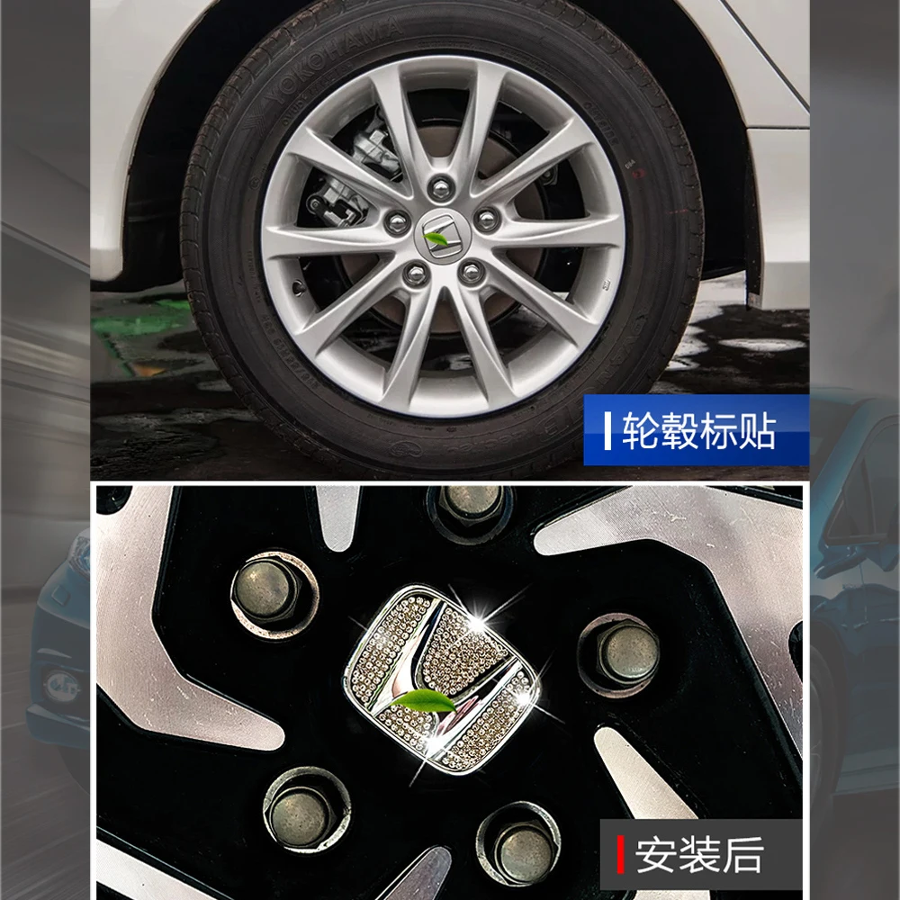 

Car Emblem Wheel Center Hub Cap Wheel Badge Steering Wheel Logo Car Stickers For Honda Civic Since 2016