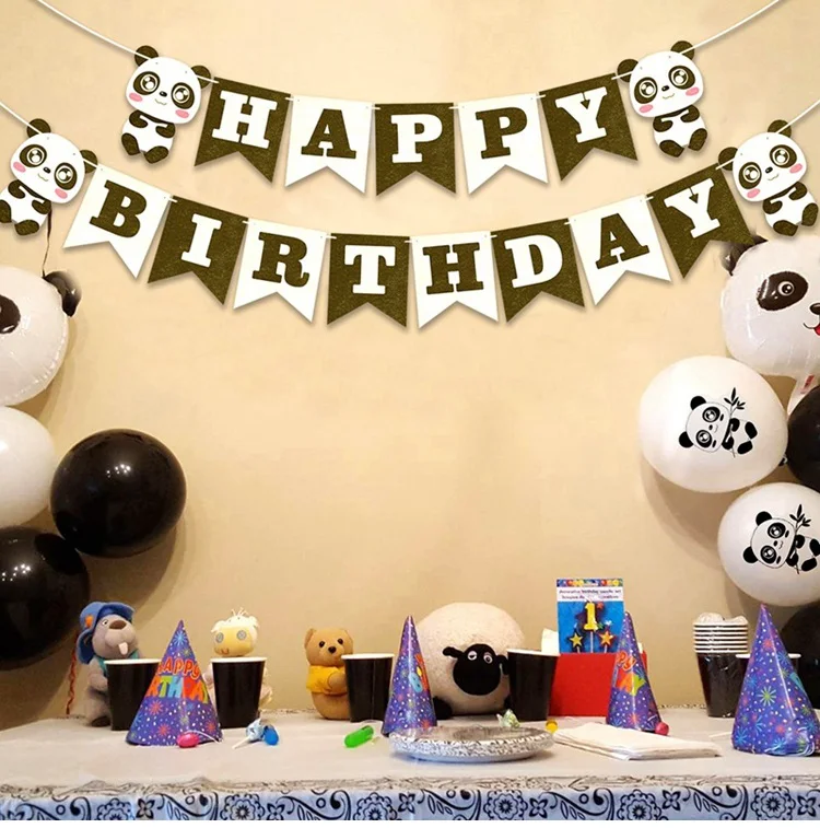 Воздушный шар PATIMATE Panda из фольги для вечеринки в честь Дня Рождения, вечерние шары в джунглях, воздушные шары в виде панды на день рождения, гелиевые шары