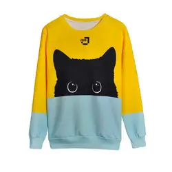 Новый Kawaii милые Graphic Hoodie Для женщин s 3D животных печати Женский свитшот, пуловер с длинным рукавом толстовки Женский Лидер продаж