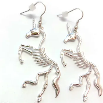 

New Silver Color Earring Hyperbole Unicorn Skeleton Drop Earring for Women Personality Punk Alloy Dangle Earring Fashion Jewelry
