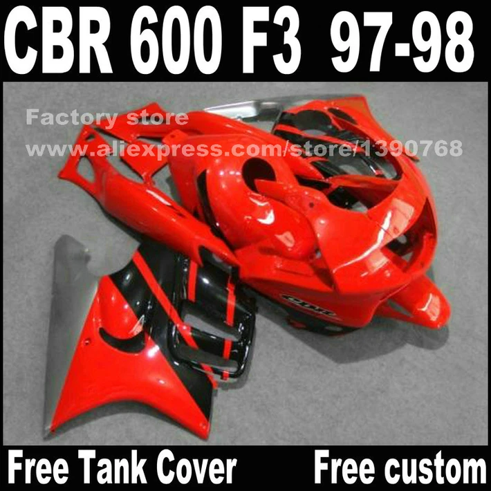 Детали мотоцикла для HONDA CBR 600 F3 Обтекатели 1997 1998 CBR600 97 98 красный черный комплект