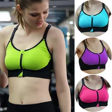 В Женскую одежду Push Up Передняя Молния Спортивные Бюстгальтеры Большой Размер Бюстгальтера Йоги Мягкие Фитнес Топы Велоспорт Тренировки Спортивный Бюстгальтер белье для занятий спортом