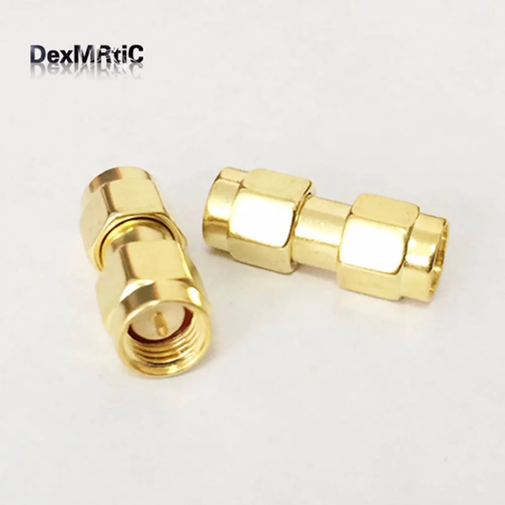 

1PC RF Antenna Connector SMA Male to SMA Male For Two Way Radio Golden Color High Quality SMA-M To SMA-M Aerial Adaptor