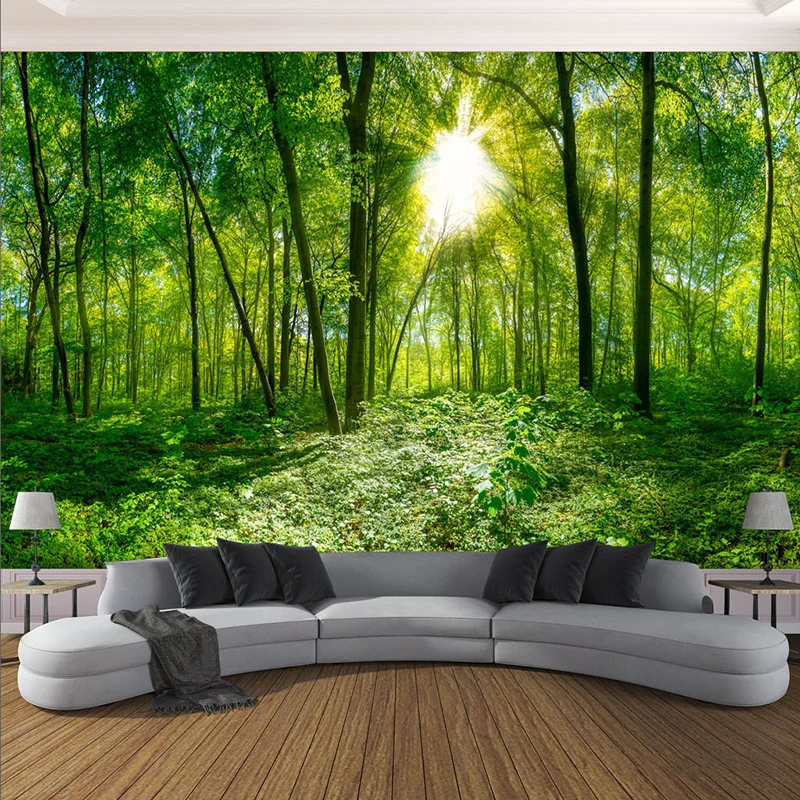 3D Forêt Arbres Soleil Nature papier peint Papier peint salon chambre à coucher 3D Forêt Arbres Soleil Nature papier peint Papier peint salon chambre à coucher