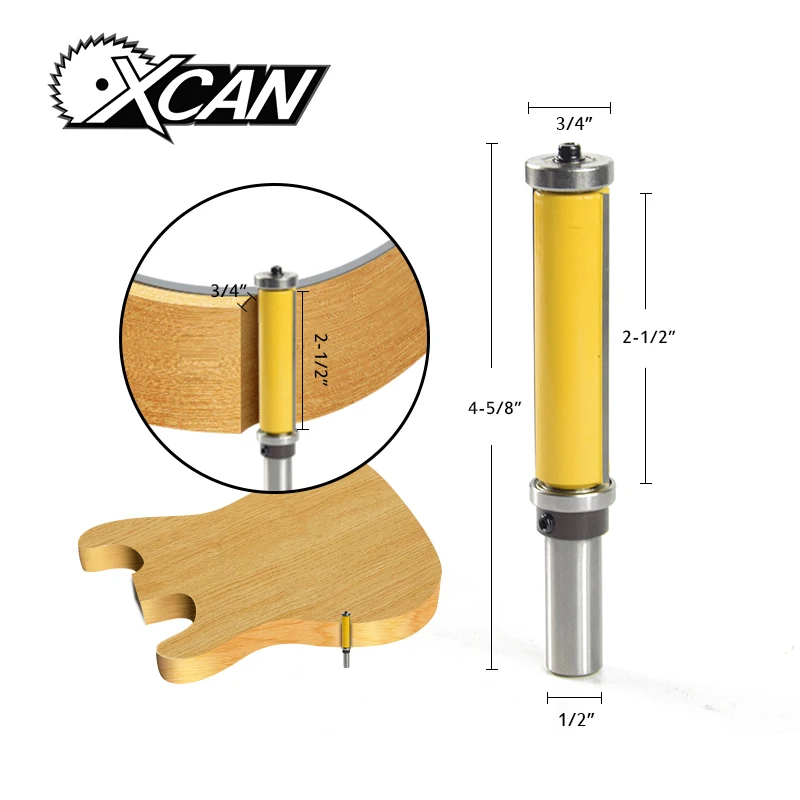 

XCAN 1pc Straight Flush Trim Pattern Router Bit 1/2'' Shank Milling Cutter For Woodworking Tool power tools Slab Milling Cutter