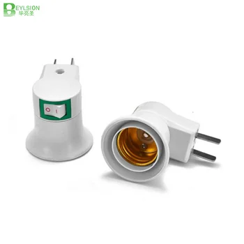 

E27 100V-240V LED Light lamps Male Socket To USA Type Plug lights Adapter Converter For Bulb Lamp Holder With ON/OFF Button