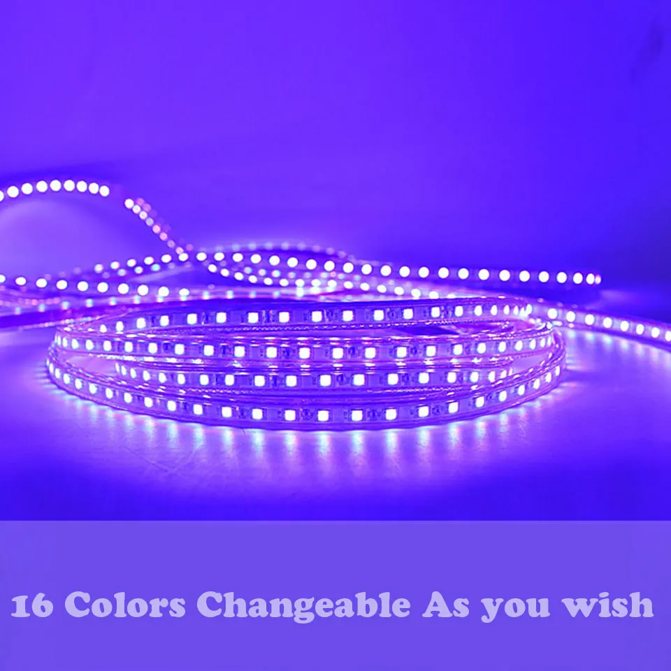 100 м SMD RGB 5050 Светодиодные ленты 220v 230v 240V Водонепроницаемый светодиодный