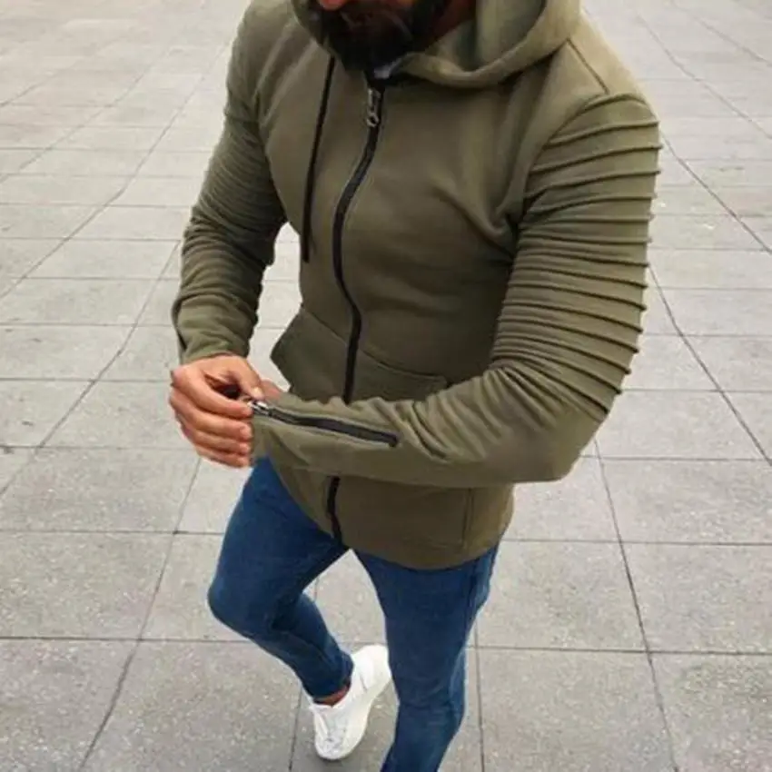 

Men High Quaity Hip Hop Hoodies With Zipper Placket Winter Mens Casual Streetwear Hoodie Sweatshirt Swag Solid Pullover coat men
