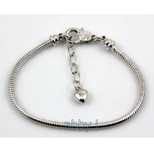 10 шт./лот 18KGP покрытием Омаров застегивающийся браслет-змейка с подвесками в форме сердца браслеты из нержавеющей стали для европейских бусины PP17