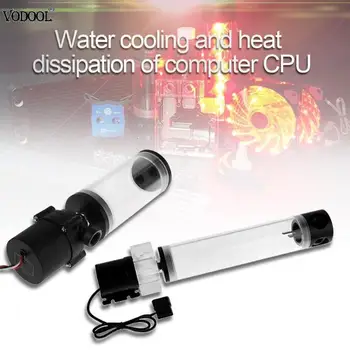 

110mm 210mm Cylinder Water Tank G1/4 Thread 19W Pump Computer Water Cooling Radiator Water Cooling Cooler For Computer CPU