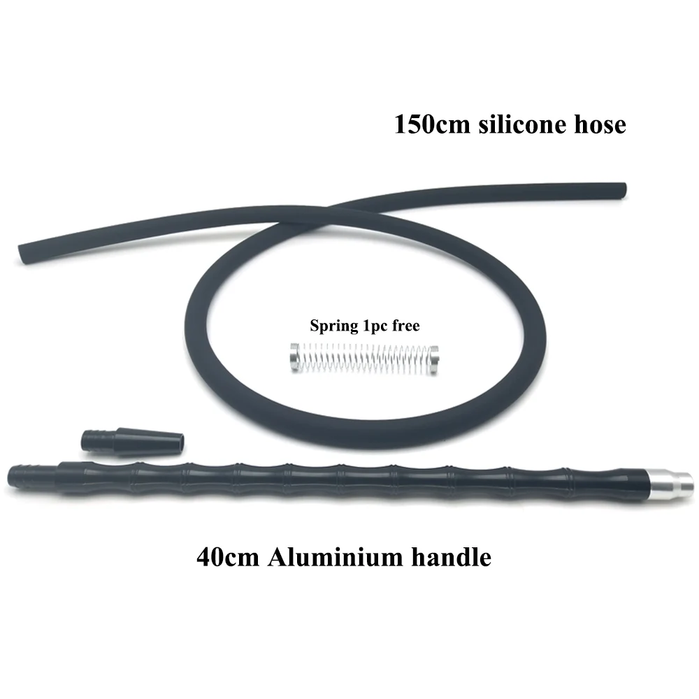 LOMINT Black Bamboo style Silicone Hookah Hose longer hose For Shishia Hookahs chicha Narguile China Accessories with spring