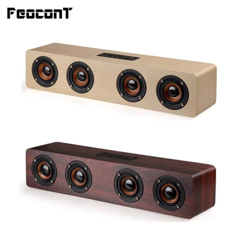 

Wireless Bluetooth Speaker 12W Portable Subwoofer Wooden Home Audio Support TF FM Column Speakers For Outdoor PC Phones