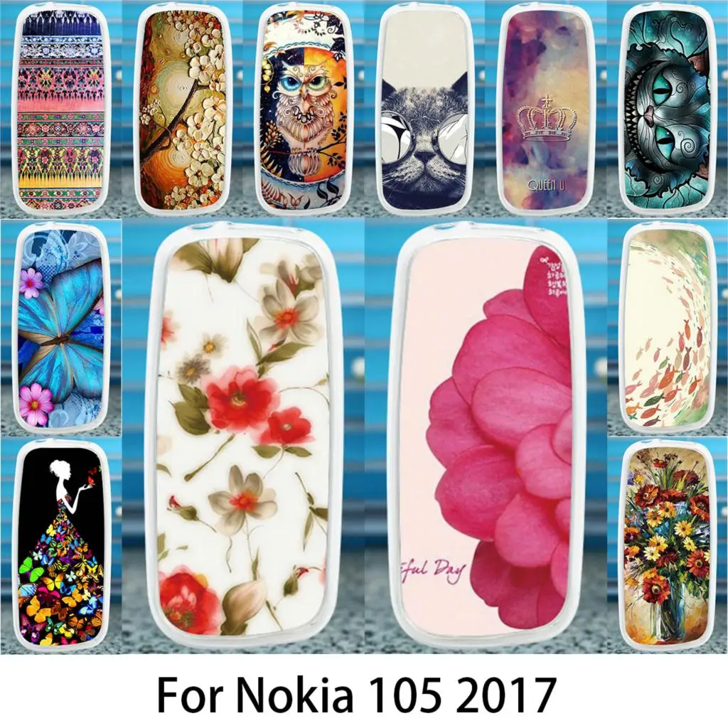 Мягкий чехол Akabeila для Nokia 105 2017 TA 1010 силиконовые чехлы с рисунком сделай сам