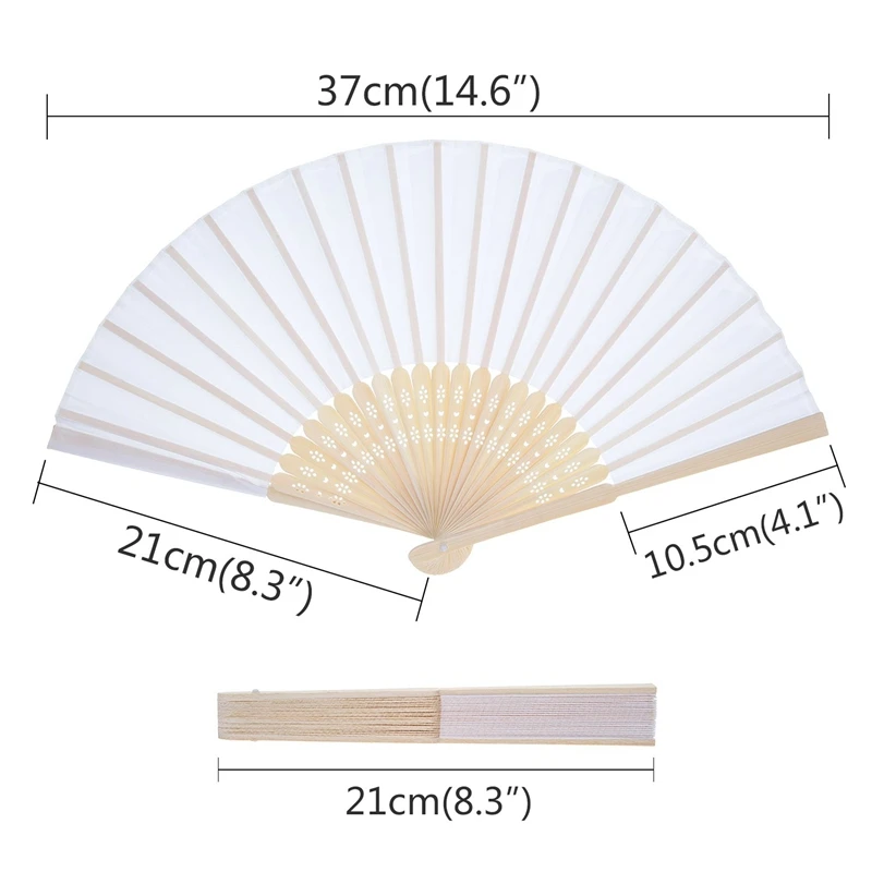 Горячая ручной Вентилятор Бамбуковый складной веер вентилятор церковный свадебный подарок Складной вентилятор, сценический вентилятор, вечерние принадлежности, Diy украшения(белый