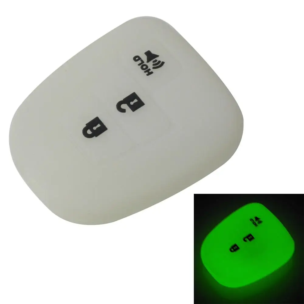 Fluorescewhite Jingyuqin 10 шт. 3 кнопки автомобильный брелок силиконовый резиновый Чехол Держатель защитный чехол для Toyota Prius C/Tacoma/RV-4/Highlander - Название цвета: Fluorescewhite