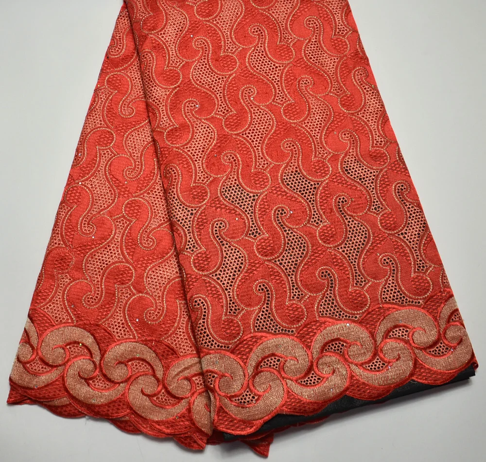 

Latest High Quality 100% Swiss Design Coral swiss voile lace Fabric For Nigeria Wedding 5 Yards tulle lace fabric