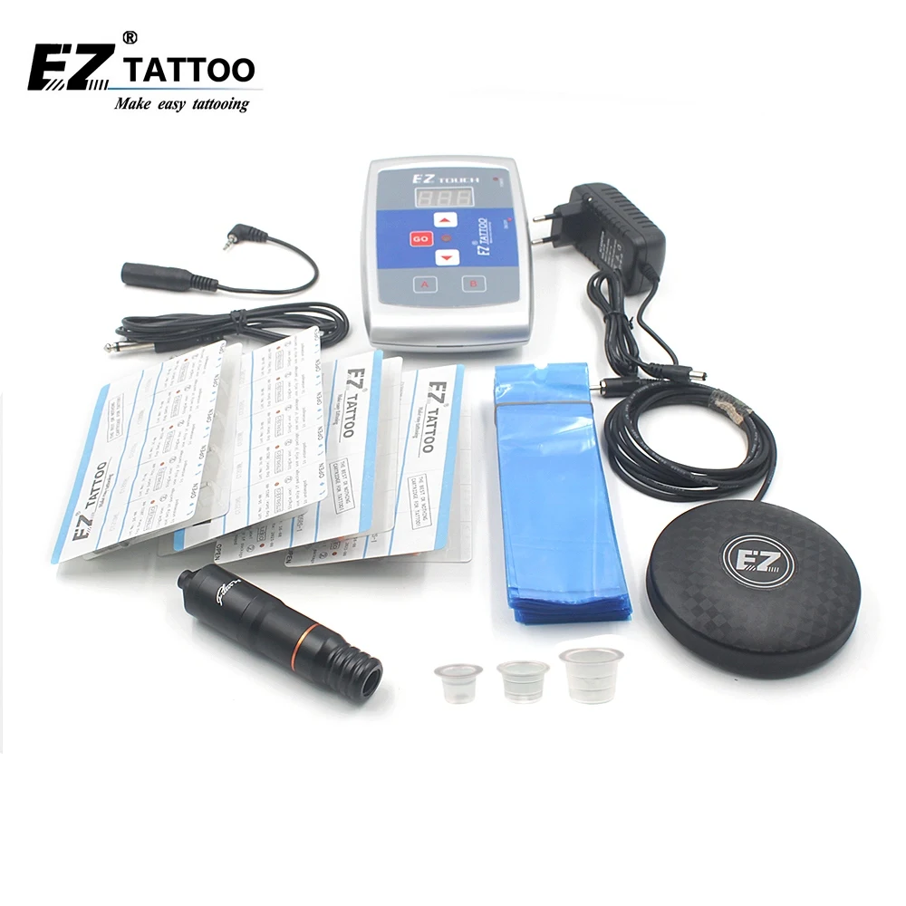 EZ Tattoo Supply Kits EZ Filter V2 Pen With EZ Revolution Cartridge Tattoo Needle Foot Switch Power Supply Ink Cups Tattoo kits цена EZ Tattoo Supply Kits EZ Filter V2 Pen With EZ Revolution Cartridge Tattoo Needle Foot Switch Power Supply Ink Cups Tattoo kits цены онлайн