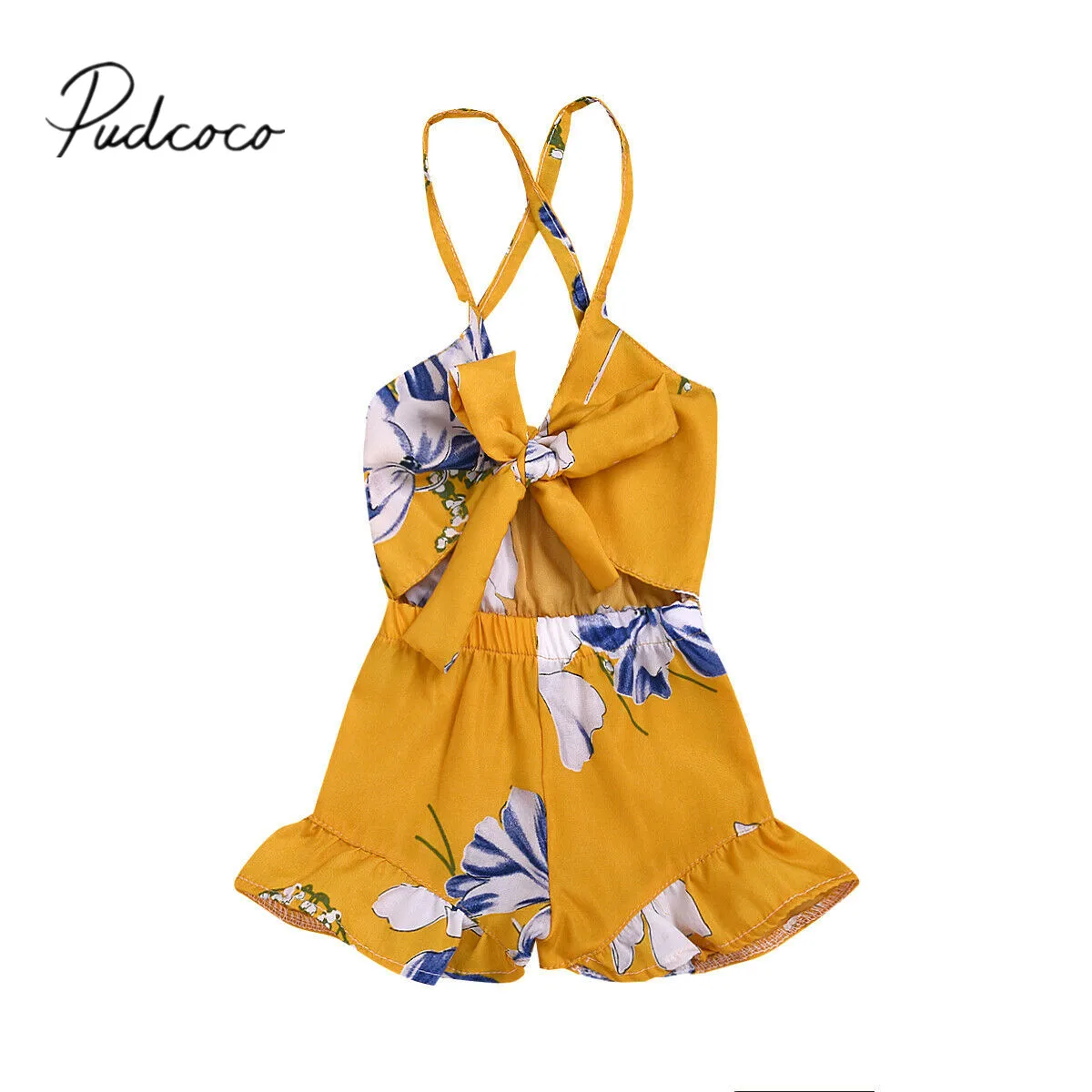 

2019 Baby Summer Clothing Newborn Infant Baby Girl 0-3Y Romper Sleeveless Flowers Overall Sling Spaghetti Jumpsuit Clothes