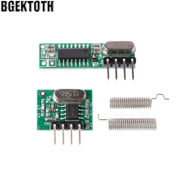 

BGEKTOTH 1 Set 433Mhz RF Superheterodyne Receiver Transmitter Module Kit With Antenna #k
