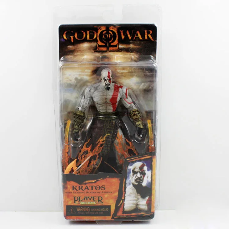 

EMS 60Pcs/lot Free Shipping 20cm God of War 2 PVC Action Figure  Doll Kratos Figure with Flaming Blades God of War Kratos Figure