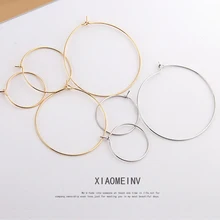 10 шт. 20/25/35/40 мм золото/серебряные круглые серьги, модные ювелирные изделия, большой круглый обод Кольцо Серьги Материал diy ювелирные изделия ручной работы