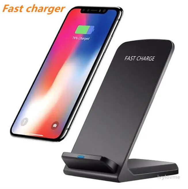 NEW Qi Wireless Charger For Iphone X 8 8Plus 2 Coils Fast