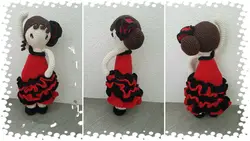 Вязаные игрушки amigurumi танцующая девушка Режим номер LS0043