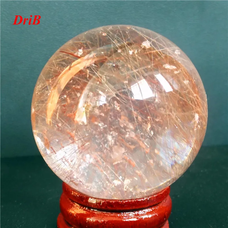 

Narural Gold Rutilated Quartz Crystal Sphere Ball Healing