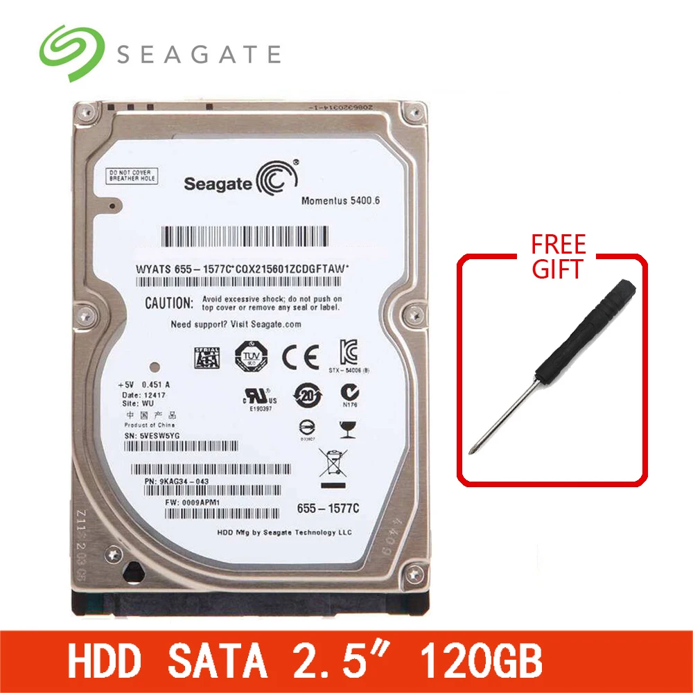 

Seagate Brand Laptop PC 120GB 2.5 " SATA 1.5Gb/s Notebook Internal HDD Hard Disk Drive 2-8MB 120G 5400RPM-7200RPM free shipping