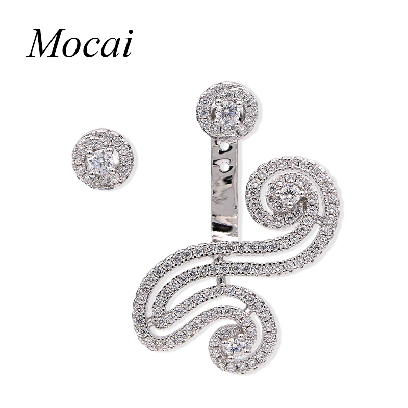 

Famous Brand Design Asymmetric Stud earrings Celebrity Style Cubic Zirconia Rose Gold Color Spindrift Accessories ZK35