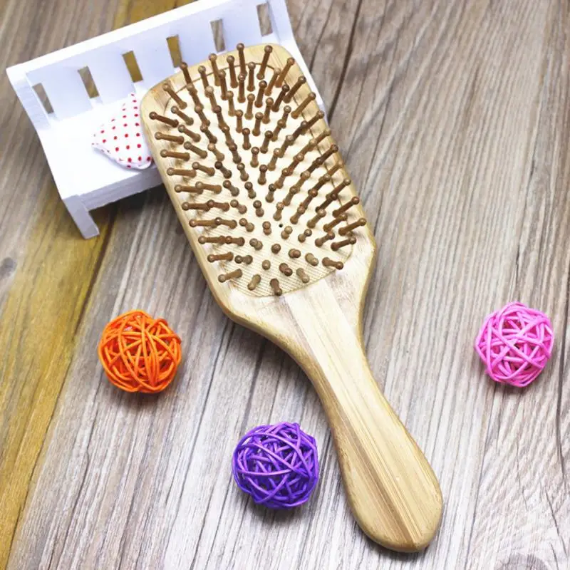 

Scalp Massage Pin Bamboo Static-free Comb Natural Hair Health Detangling Brush