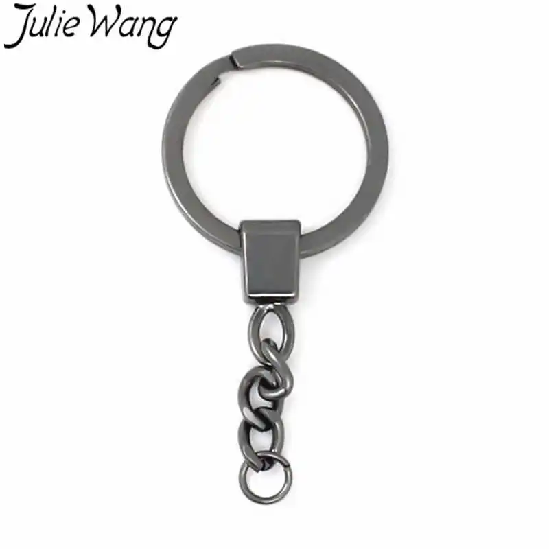 Julie Wang 10 шт. медный Брелок Сплит кольцо с короткими брелоки цепочки ручной работы