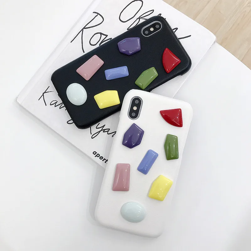 

Cute 3D Gummy Geometric Candy Color for Iphone 8 Case Soft Cases for IPhone 6 7 8 Plus X XS Max XR Silicone TPU Gummy Phone Case
