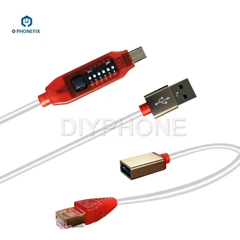 

PHONEFIX Multifunctional Boot Cable Type C Adapter RJ45 USB Female Cable with 6 Switch Buttons for Samsung Repair Download Mode