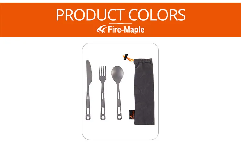 Огненная Кленовая ложка, вилка, нож, походный титановый набор столовых приборов для пикника, легкая кухонная посуда, набор из 3 предметов, FMT-P1