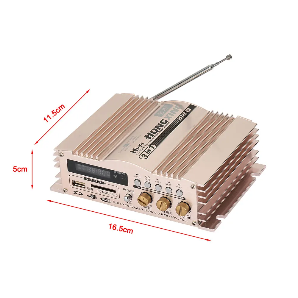

with Remote Control 600W Car Amplifier Power Amplifier Audio Amplifier Universal Portable Motorcycle MP3 Music