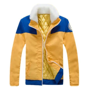 

Hot Anime Naruto Cosplay Costume Jacket Men Hoodies for Mens Winter Thicken Hoody Fur collar padded S-2XL