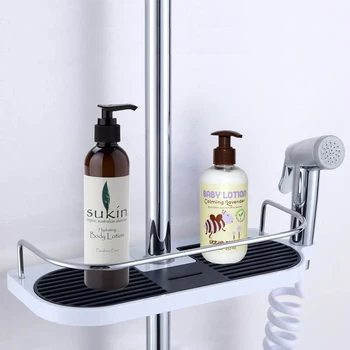 

Round Liftable Bathroom Shelves Shower Punch-free Storage Rack Holder Shampoo Tray Single Tier Shower Head Holder